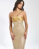 Miss Circle Miss Circle Lainey Pearl Beaded Satin Sequin Strapless Maxi Gown - 5
