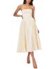 Miss Circle Miss Circle Marnie Pleated Satin Midi Dress - 1