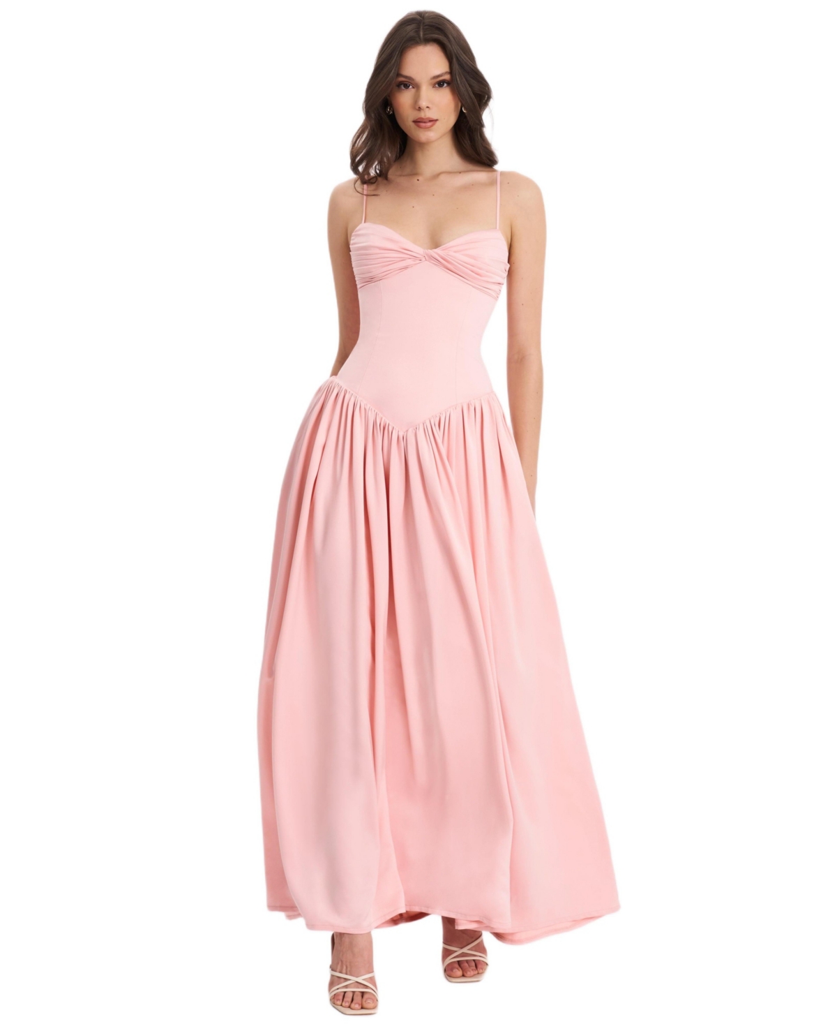 miss circle drop waist dress Miss Circle Women Mabel Burgundy Drop Waist Layered Mesh Midi Puffy Dress with Bow