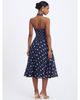 Miss Circle Miss Circle Nuri Polka Dot Ramie Crossover Halter A-Line Midi Dress - 4