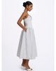 Miss Circle Miss Circle Olea Striped Cotton Poplin Ruched Midi Dress - 5