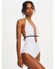 Miss Circle Miss Circle Olive Polka Dot Ruched Halter Backless Swimsuit - 3