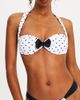 Miss Circle Miss Circle Olivea Polka Dot Bowtie Halter Bikini Top in White at Urban Outfitters - 1