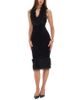 Miss Circle Miss Circle Onalee Croc-Embossed Velvet Fur Midi Dress - 1