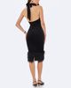 Miss Circle Miss Circle Onalee Croc-Embossed Velvet Fur Midi Dress - 4