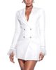 Miss Circle Miss Circle Quilla Feather Crystal Sleeve Backless Blazer Dress - 1