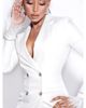 Miss Circle Miss Circle Quilla Feather Crystal Sleeve Backless Blazer Dress - 3