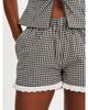 Miss Circle Miss Circle Qutayla Gingham Lace Trim Shorts - 4