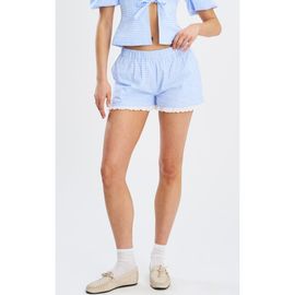 Miss Circle Miss Circle Qutayyla Gingham Lace Trim Shorts