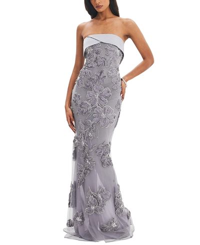 Miss Circle - Raphaela Beaded Floral Strapless Mermaid Maxi Dress Miss Circle - Raphaela Beaded Floral Strapless Mermaid Maxi Dress