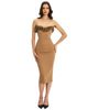 Miss Circle Miss Circle Rayanne Strapless Fur-Trimmed Sweetheart Maxi Dress - 3