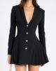 Miss Circle Miss Circle Ria Pleated Blazer Mini Dress in Black, Women's at Urban Outfitters - 1