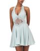 Miss Circle Miss Circle Rianna Crinkle Satin Halter Mini Dress - 1