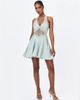 Miss Circle Miss Circle Rianna Crinkle Satin Halter Mini Dress - 6
