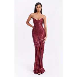 Miss Circle Miss Circle Sabble Long Mermaid Ruched Glitter Evening Gown