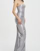 Miss Circle Miss Circle Sable Sweetheart Glitter Mermaid Maxi Dress in Silver, Women's at Urban Outfitters - 3