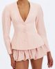 Miss Circle Miss Circle Savannah Peplum Blazer Jacket in Rose, Women's at Urban Outfitters - 1