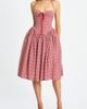 Miss Circle Miss Circle Susanna Cotton Gingham Drop Waist Midi Dress in Red, Women's at Urban Outfitters - 3