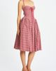 Miss Circle Miss Circle Susanna Cotton Gingham Drop Waist Midi Dress in Red, Women's at Urban Outfitters - 4