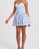 Miss Circle Miss Circle Taleah Floral Print Linen Mini Dress in Blue Floral Print, Women's at Urban Outfitters - 3