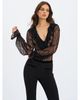 Miss Circle Miss Circle Taliah Sheer Lace Ruffled Collar Bodysuit - 5