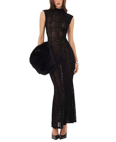Miss Circle Miss Circle Tyanna Backless Burnout Velvet Mesh Mermaid Maxi Dress