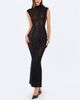 Miss Circle Miss Circle Tyanna Backless Burnout Velvet Mesh Mermaid Maxi Dress - 2