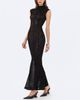 Miss Circle Miss Circle Tyanna Backless Burnout Velvet Mesh Mermaid Maxi Dress - 4