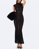 Miss Circle Miss Circle Tyanna Backless Burnout Velvet Mesh Mermaid Maxi Dress - 5