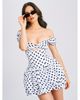 Miss Circle Miss Circle Umika Off Shoulder Polka Dots Bubble Hem Mini Dress - 2