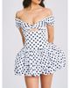 Miss Circle Miss Circle Umika Off Shoulder Polka Dots Bubble Hem Mini Dress - 4