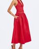 Miss Circle Miss Circle Ursella Halter Single-Breasted Lapel Top in Red, Women's at Urban Outfitters - 4