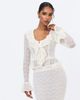 Miss Circle Miss Circle Urva Crochet Ruffle Front Button Top - 2