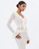 Miss Circle Miss Circle Urva Crochet Ruffle Front Button Top - 4
