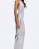 Miss Circle Miss Circle Valeska Foil Plunging Maxi Dress in Silver, Women's at Urban Outfitters - 3