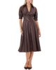 Miss Circle Miss Circle Vilda Faux Leather Pleated Midi Dress - 1
