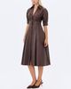 Miss Circle Miss Circle Vilda Faux Leather Pleated Midi Dress - 2