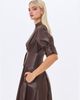 Miss Circle Miss Circle Vilda Faux Leather Pleated Midi Dress - 3