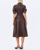 Miss Circle Miss Circle Vilda Faux Leather Pleated Midi Dress - 4