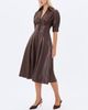 Miss Circle Miss Circle Vilda Faux Leather Pleated Midi Dress - 5