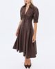 Miss Circle Miss Circle Vilda Faux Leather Pleated Midi Dress - 6