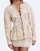 Miss Circle Miss Circle Wenley Cotton Lace Puff Sleeve Cinched Top in Beige, Women's at Urban Outfitters - 2