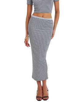 Miss Circle Miss Circle Westlyn Lyocell Jersey Striped Maxi Skirt