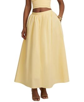 Miss Circle Miss Circle Wina Cotton Poplin Low-Waisted Maxi Skirt