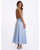 Miss Circle Miss Circle Winslet Striped Cotton Poplin Halter Maxi Dress - 4