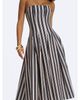 Miss Circle Miss Circle Wyanne Linen Striped Strapless Midi Dress - 3