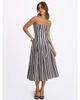 Miss Circle Miss Circle Wyanne Linen Striped Strapless Midi Dress - 6