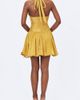Miss Circle Miss Circle Xavia Crystal Organza Plunging Halter Mini Dress in Gold, Women's at Urban Outfitters - 5