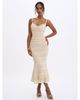 Miss Circle Miss Circle Xiomara Stripe Crochet Knit Mermaid Midi Dress - 2
