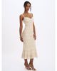 Miss Circle Miss Circle Xiomara Stripe Crochet Knit Mermaid Midi Dress - 6